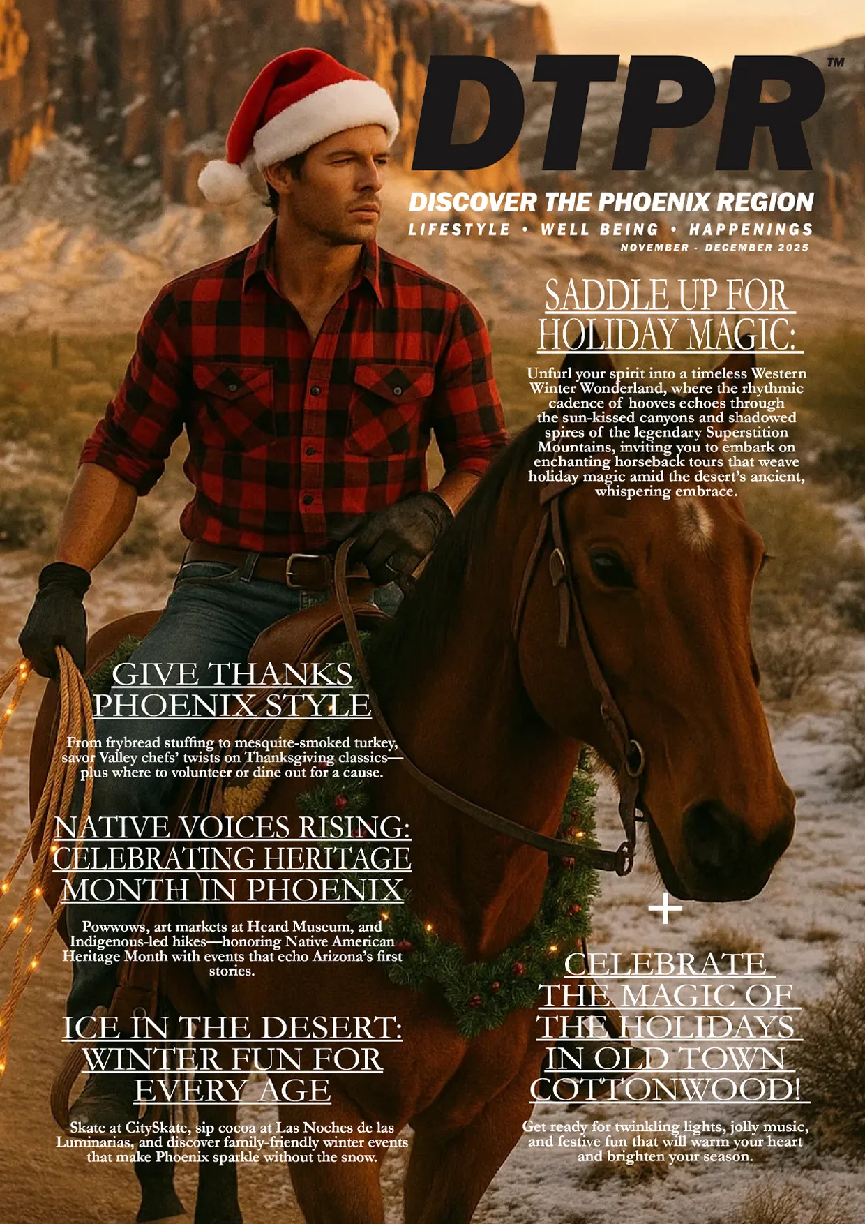 Our November December 2025 Cover, Horseback Magic in the Superstitions.